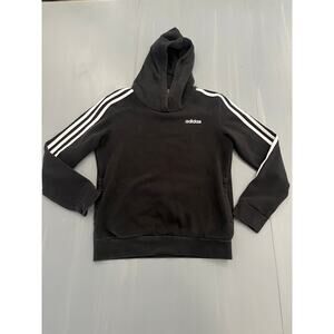 Adidas Black 3 Stripe Hoodie Black Women's Small
